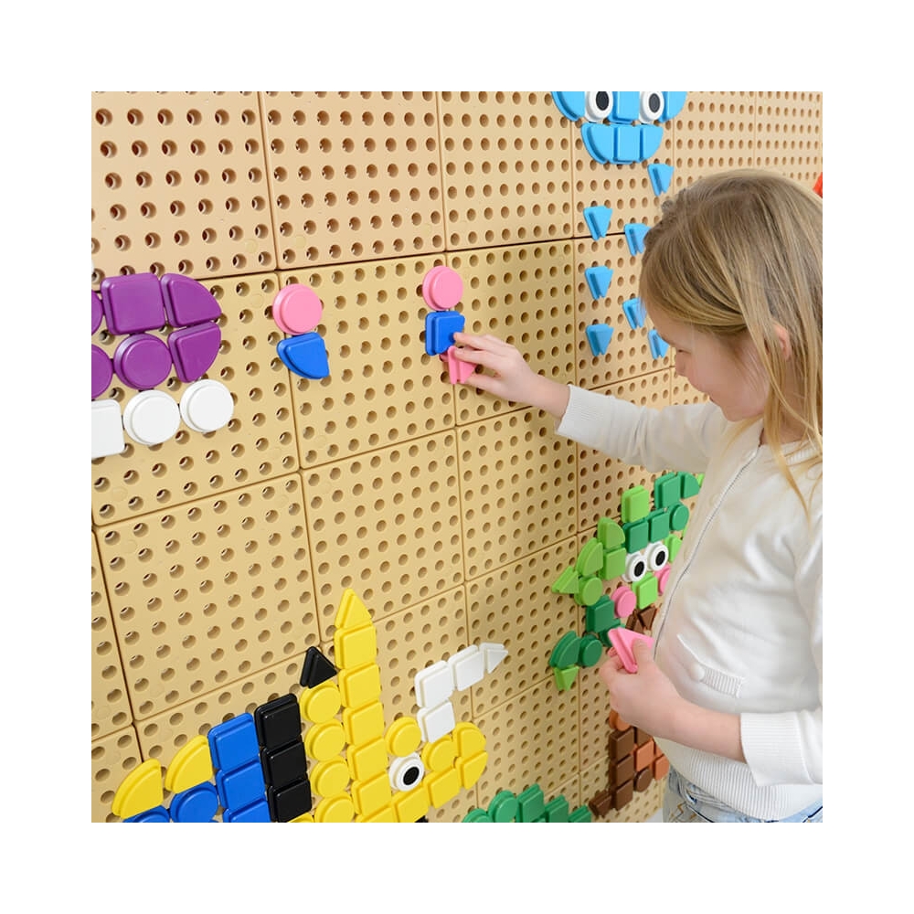 Geometrinių figūrų rinkinys MASTERKIDZ 64vnt, skirtas STEM lentai-Žaislai, Lavinamieji žaislai, Veiklos centrai-e-vaikas
