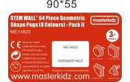 Geometrinių figūrų rinkinys MASTERKIDZ 64vnt, skirtas STEM lentai-Žaislai, Lavinamieji žaislai, Veiklos centrai-e-vaikas