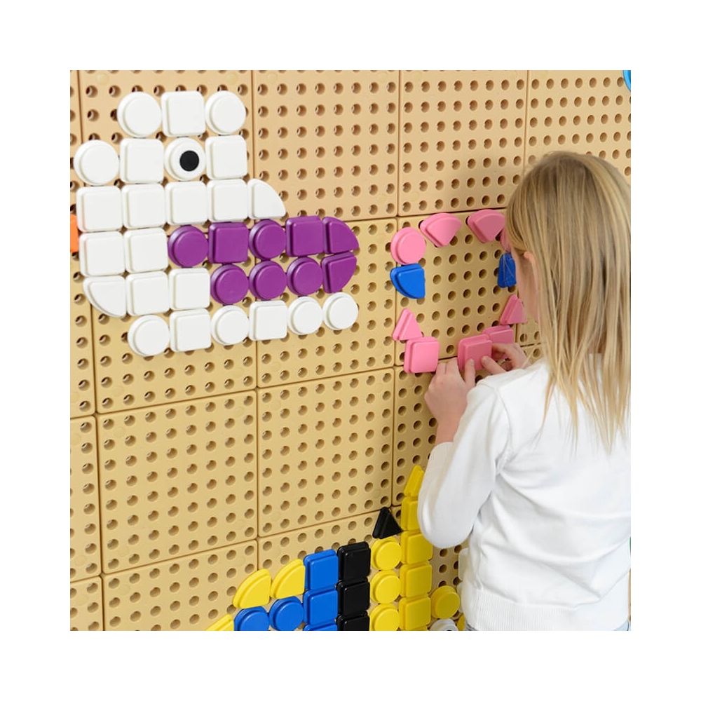 Geometrinių figūrų rinkinys MASTERKIDZ 64vnt, skirtas STEM lentai-Žaislai, Lavinamieji žaislai, Veiklos centrai-e-vaikas