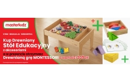 MASTERKIDZ Drewniany Stół Edukacyjny +AKCESORIA STEM WALL					