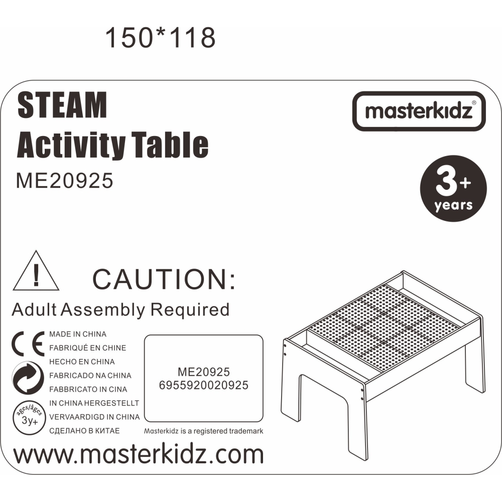 MASTERKIDZ Drewniany Stół Edukacyjny +AKCESORIA STEM WALL					