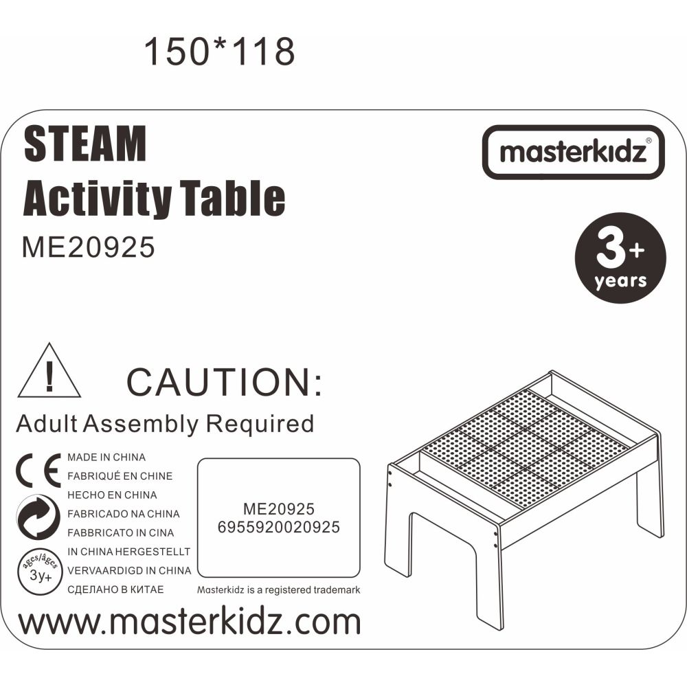 MASTERKIDZ medinis mokomasis stalas + STEM SIENOS PRIEDAI