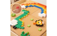 MASTERKIDZ Drewniany Stół Edukacyjny + AKCESORIA STEM WALL + 135 Klocków