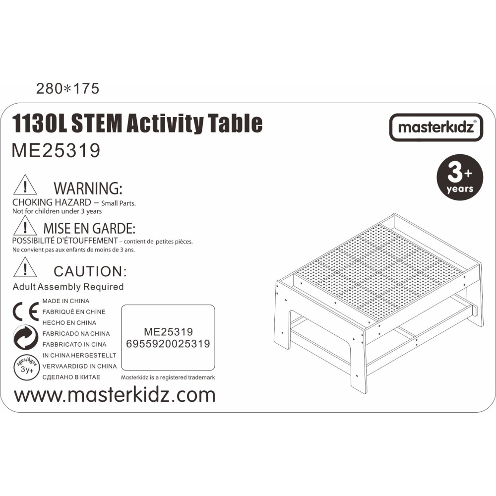 Medinis mokomasis stalas MASTERKIDZ + STEM SIENOS PRIEDAI + 135 plytos