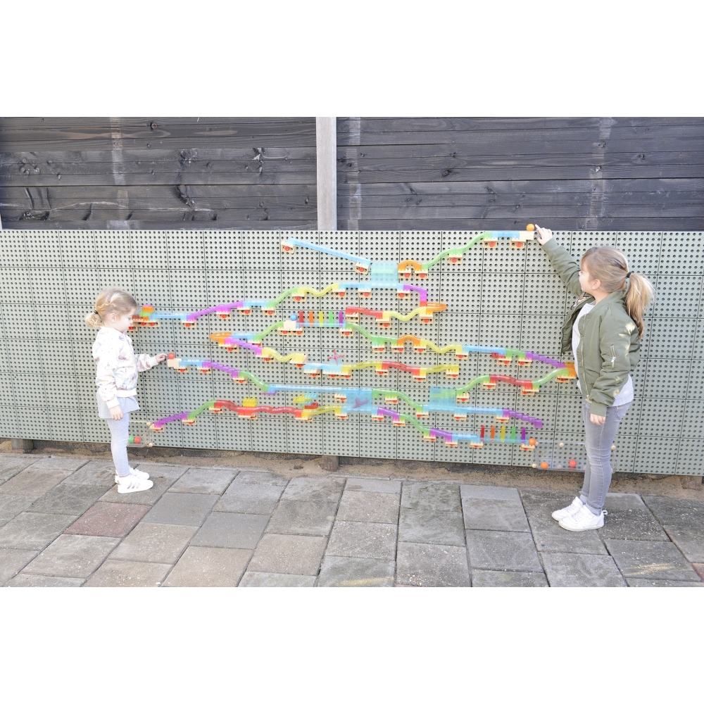 Mokomoji lenta MASTERKIDZ STEM Board Ball Track Construction 63 el.