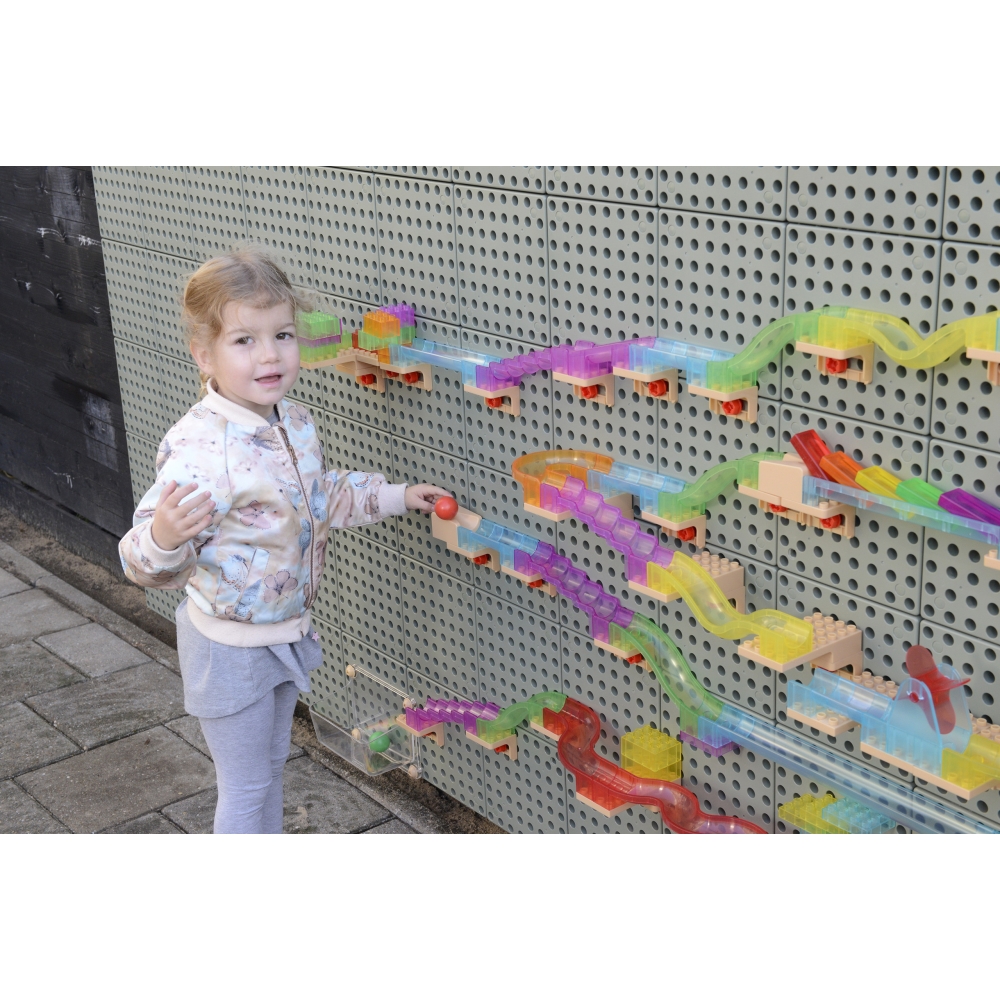 Mokomoji lenta MASTERKIDZ STEM Board Ball Track Construction 63 el.