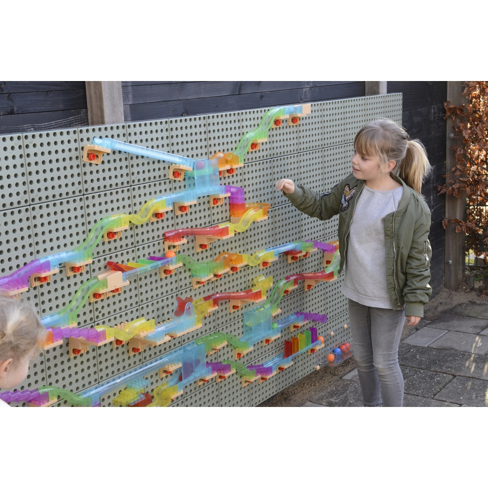 Mokomoji lenta MASTERKIDZ STEM Board Ball Track Construction 63 el.