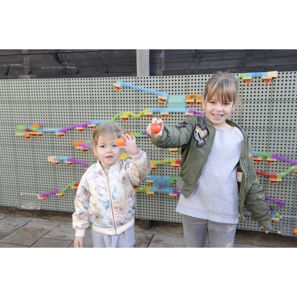 Mokomoji lenta MASTERKIDZ STEM Board Ball Track Construction 63 el.
