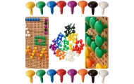 Spalvoti smeigtukai Jumbo Doodles MASTERKIDZ STEM lentoms 64 vnt - 8 spalvos-Žaislai, Lavinamieji žaislai, Veiklos centrai-e-vai