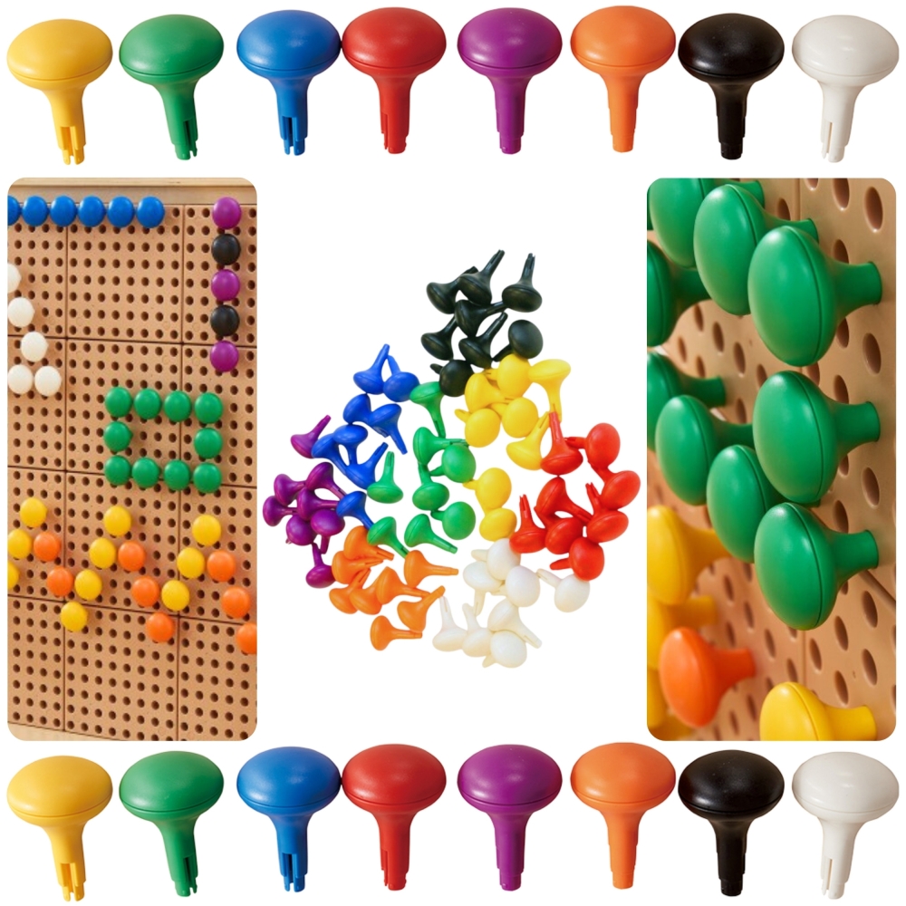 Spalvoti smeigtukai Jumbo Doodles MASTERKIDZ STEM lentoms 64 vnt - 8 spalvos-Žaislai, Lavinamieji žaislai, Veiklos centrai-e-vai