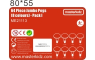 Spalvoti smeigtukai Jumbo Doodles MASTERKIDZ STEM lentoms 64 vnt - 8 spalvos-Žaislai, Lavinamieji žaislai, Veiklos centrai-e-vai