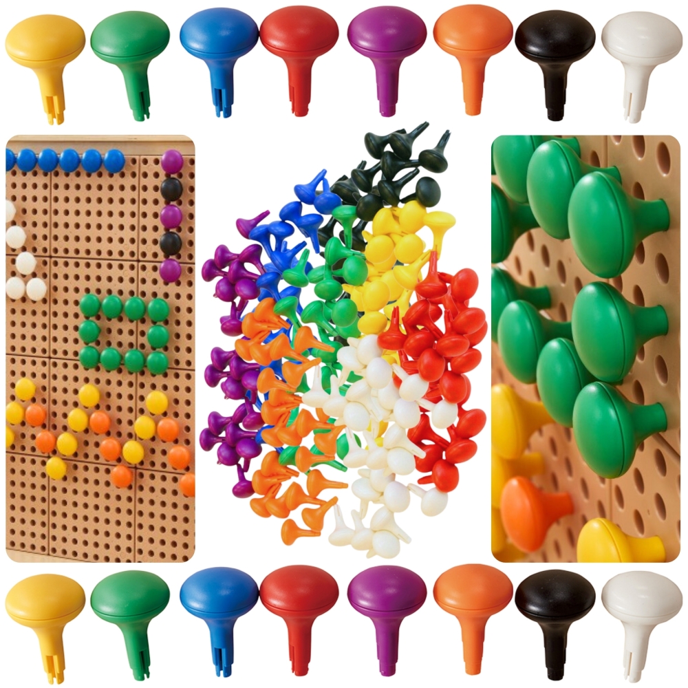Spalvoti smeigtukai Jumbo Doodles MASTERKIDZ STEM lentoms 128 vnt - 8 spalvos-Žaislai, Lavinamieji žaislai, Veiklos centrai-e-va