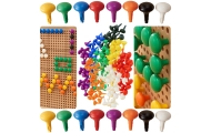MASTERKIDZ Kolorowe Kołeczki Jumbo do Tablicy STEM 128 Szt. - 8 Kolorów