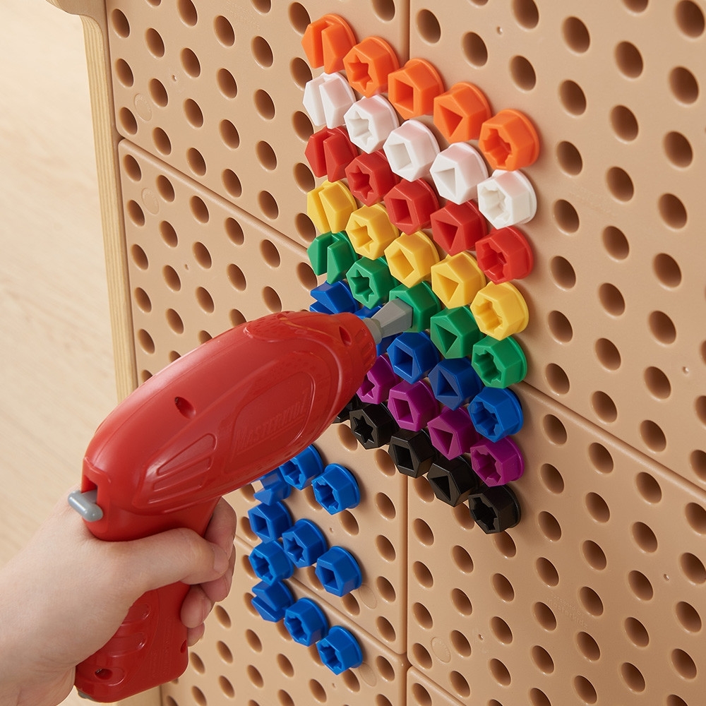 MASTERKIDZ spalvingi varžtai 5 formos STEM Creative Board 512 vnt