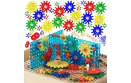 Spalvingų MASTERKIDZ priedų rinkinys Mixed Gears for STEM Wall Panels 198 el.