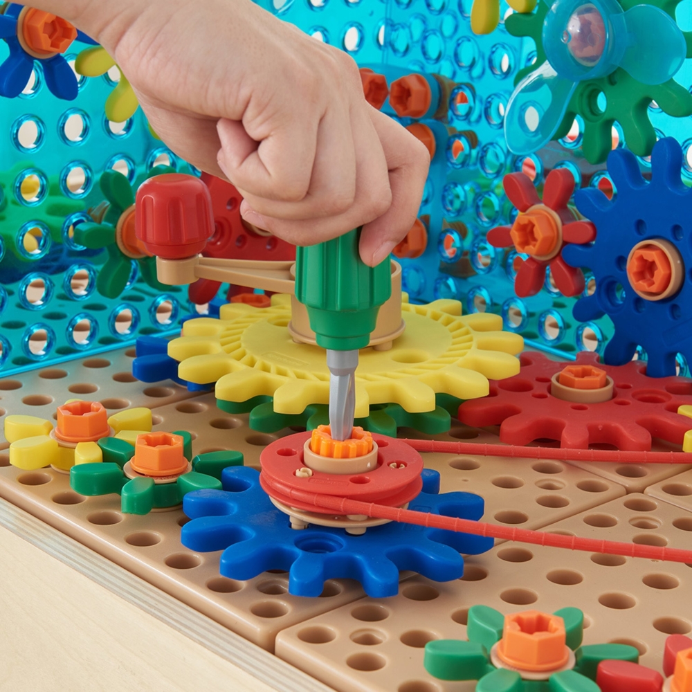 Spalvingų MASTERKIDZ priedų rinkinys Mixed Gears for STEM Wall Panels 198 el.