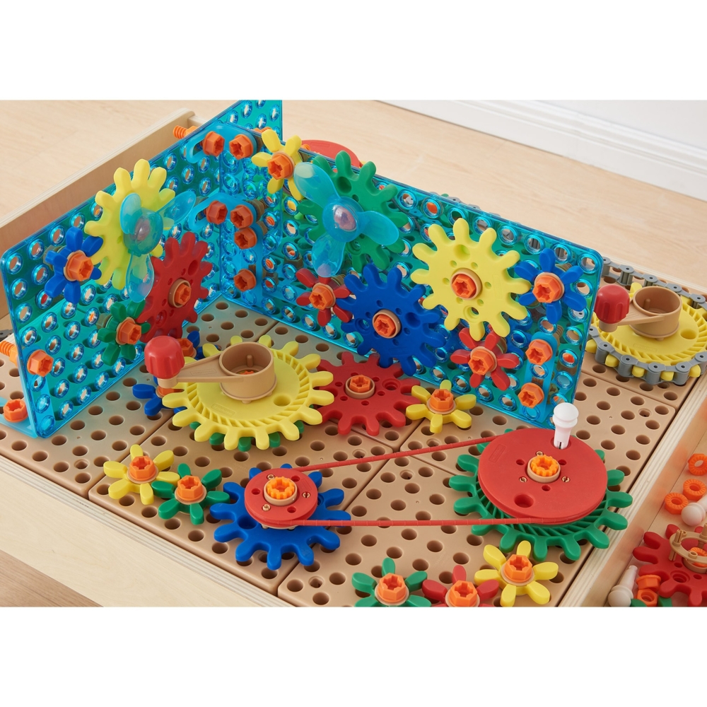 Spalvingų MASTERKIDZ priedų rinkinys Mixed Gears for STEM Wall Panels 198 el.