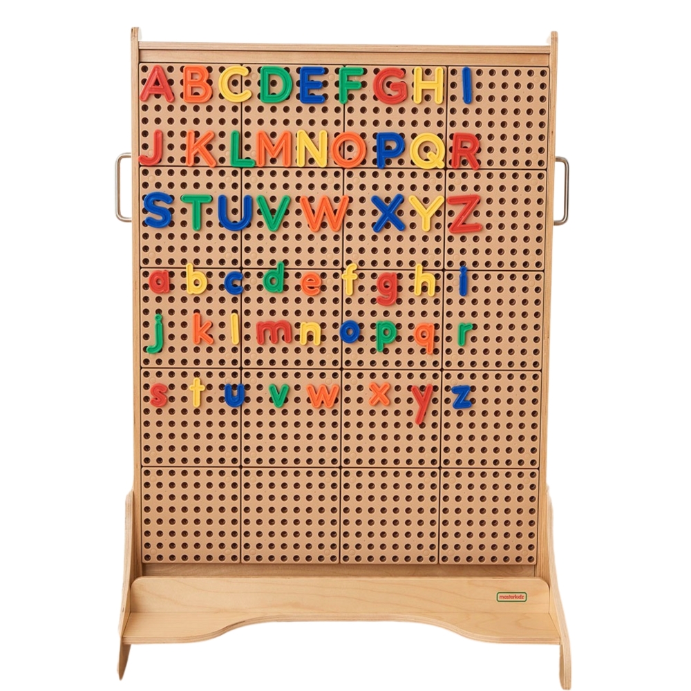 Abėcėlės raidžių rinkinys MASTERKIDZ (didelės ir mažos), skirtas STEM sieninėms plokštėms 122 el.