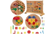 Geometrinių formų blokų rinkinys STEM sieninėms plokštėms MASTERKIDZ 260 el.