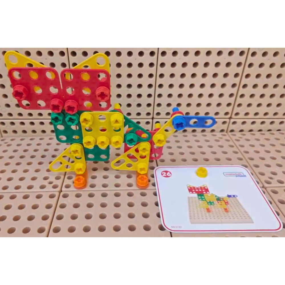 Geometrinių formų blokų rinkinys STEM sieninėms plokštėms MASTERKIDZ 260 el.