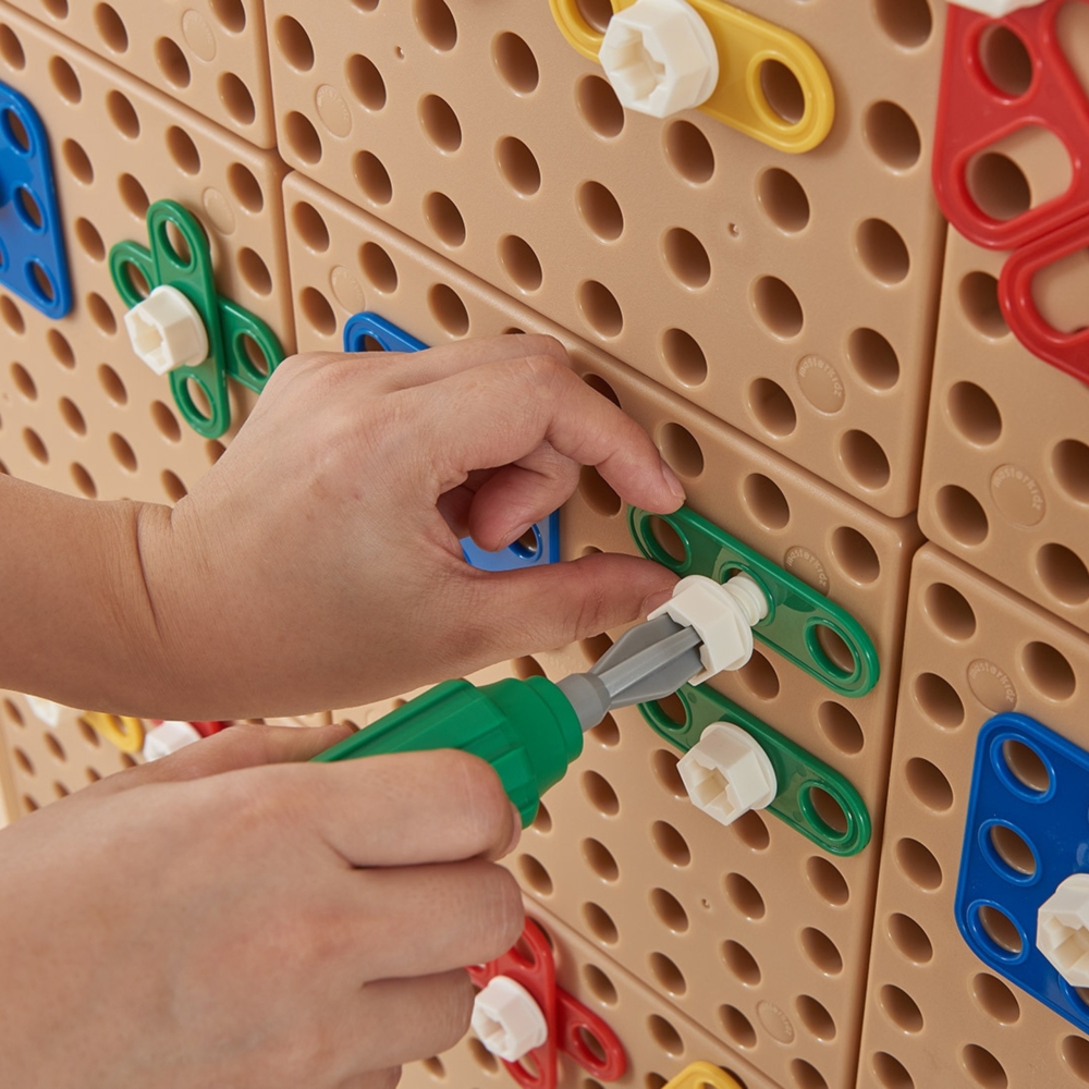 Geometrinių formų blokų rinkinys STEM sieninėms plokštėms MASTERKIDZ 260 el.