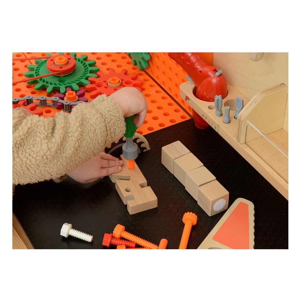 Medinės dirbtuvės MASTERKIDZ XXL Montessori STEM su įrankiais-Žaislai, Lavinamieji žaislai, Veiklos centrai-e-vaikas