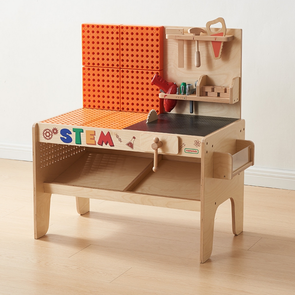 Medinės dirbtuvės MASTERKIDZ XXL Montessori STEM su įrankiais-Žaislai, Lavinamieji žaislai, Veiklos centrai-e-vaikas