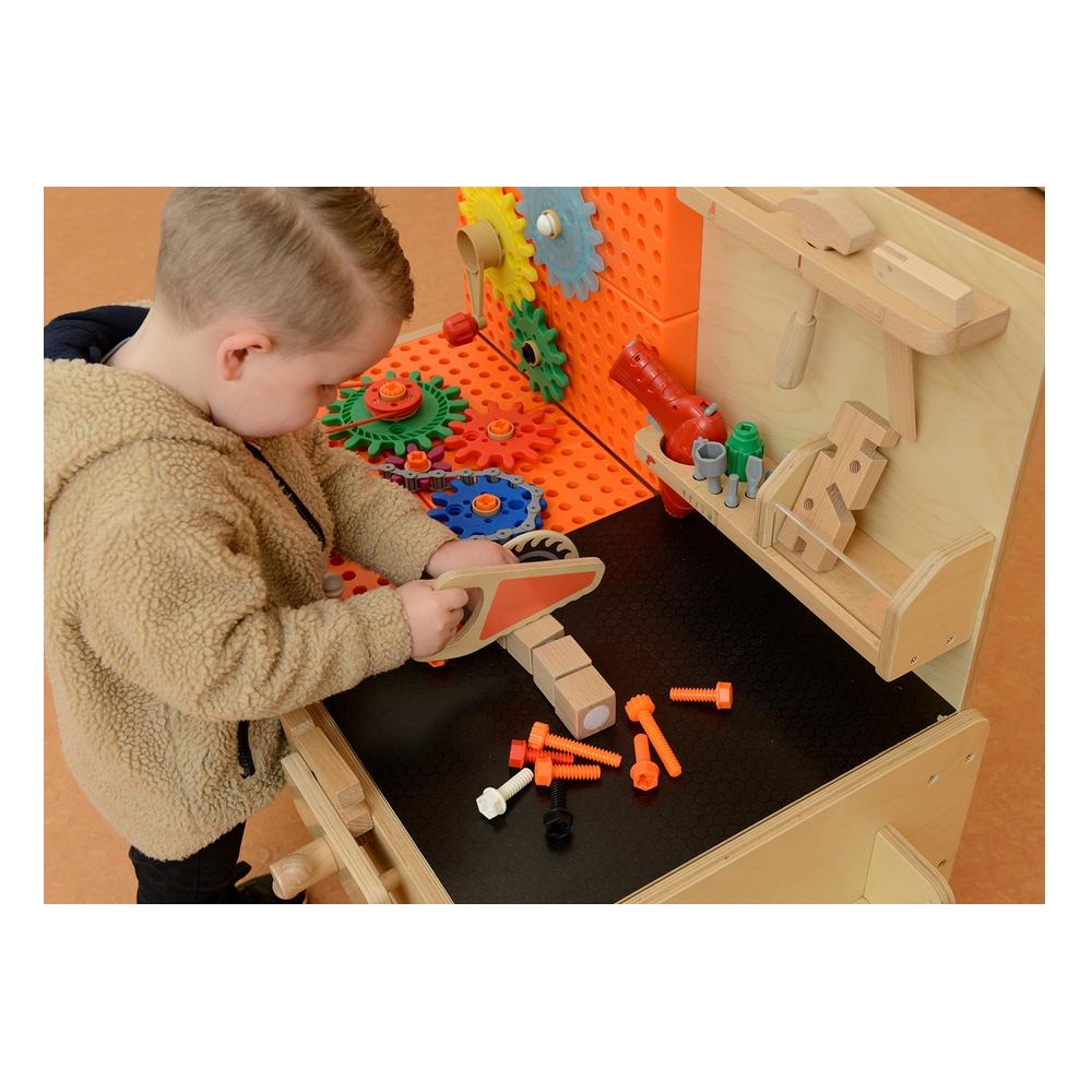 Medinės dirbtuvės MASTERKIDZ XXL Montessori STEM su įrankiais-Žaislai, Lavinamieji žaislai, Veiklos centrai-e-vaikas