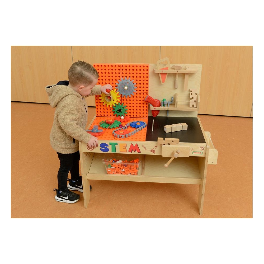 Medinės dirbtuvės MASTERKIDZ XXL Montessori STEM su įrankiais-Žaislai, Lavinamieji žaislai, Veiklos centrai-e-vaikas