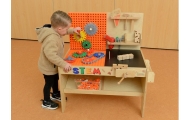 Medinės dirbtuvės MASTERKIDZ XXL Montessori STEM su įrankiais-Žaislai, Lavinamieji žaislai, Veiklos centrai-e-vaikas