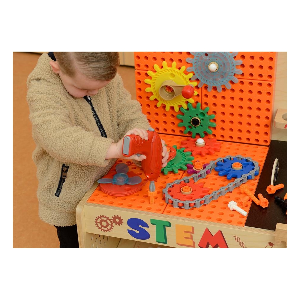 Medinės dirbtuvės MASTERKIDZ XXL Montessori STEM su įrankiais-Žaislai, Lavinamieji žaislai, Veiklos centrai-e-vaikas