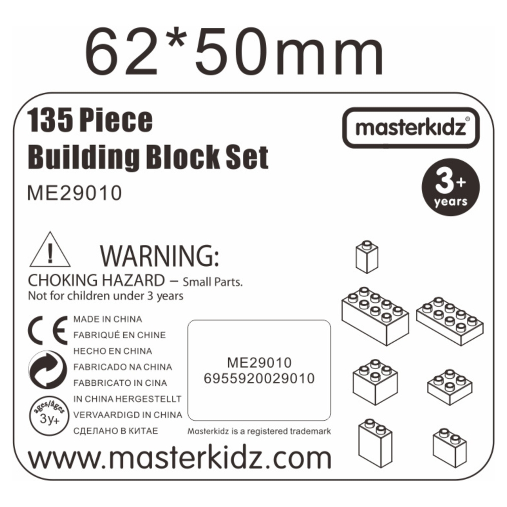 Kaladėlių rinkinys MASTERKIDZ STEM, kurį sudaro 135 del.