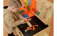 MASTERKIDZ Drewniany Warsztat XXL Montessori STEM z Narzędziami + Akcesoria
