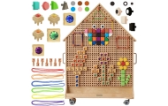 MASTERKIDZ Wooden STEM Board Freestanding XXL in the Shape of a House + Accessories