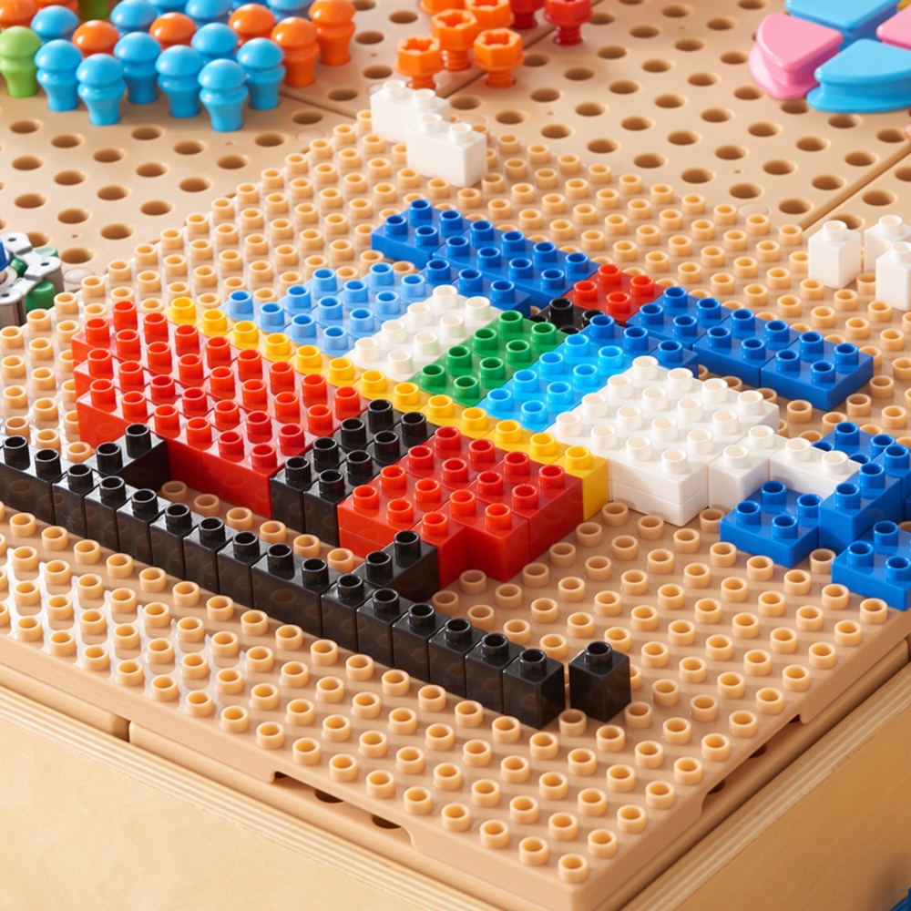Statybinių kaladėlių rinkinys MASTERKIDZ STEM 135 el. su plokščių perdanga 4 vnt.