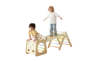 CLASSIC WORLD Drewniany Zestaw Wspinaczkowy Trójkąt Montessori 5w1 - Plac Zabaw Siłownia Indoor dla Dzieci