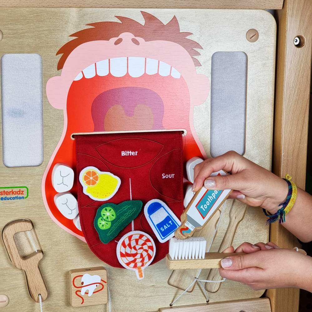 Sensorinė sieninė lenta - Burnos higiena Flex MASTERKIDZ Montessori