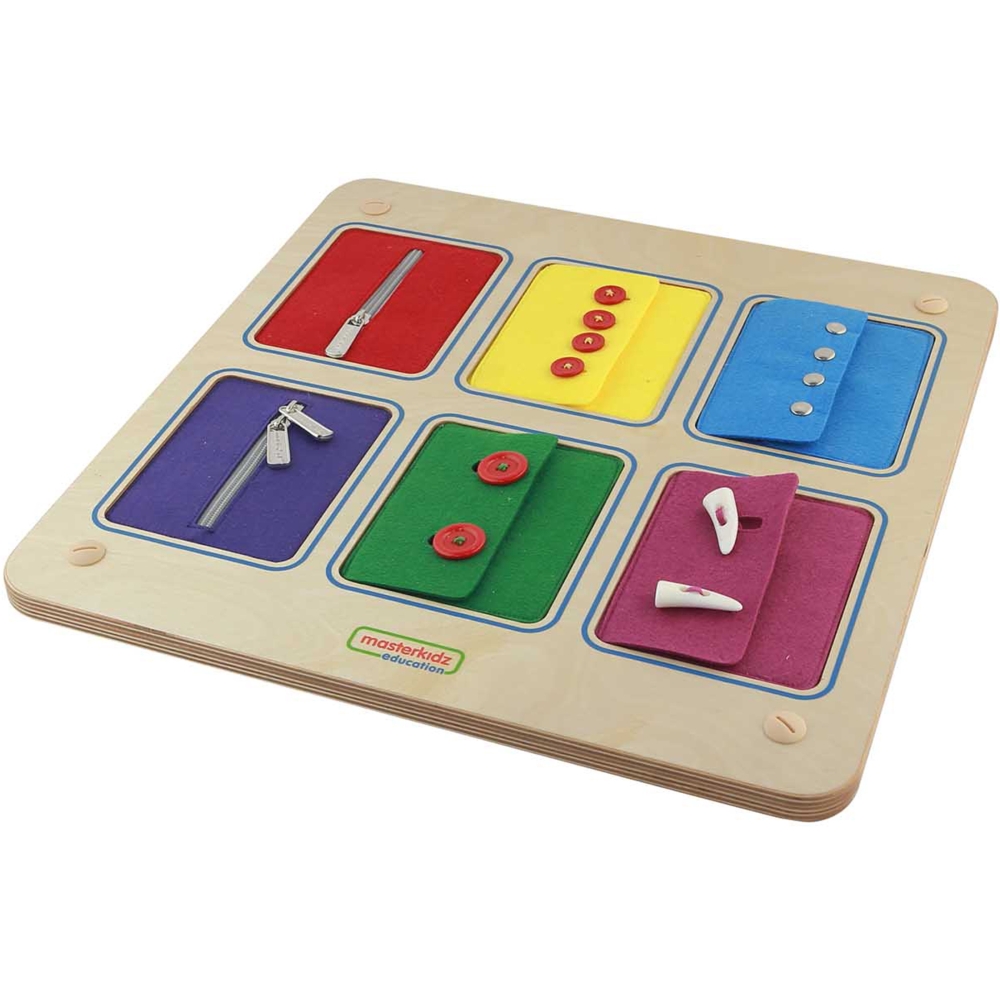 Sieninė lenta MASTERKIDZ Atidarymo ir uždarymo užtrauktukai Mygtukai Montessori-Žaislai, Lavinamieji žaislai, Veiklos centrai-e-