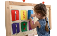 MASTERKIDZ Tablica Ścienna Otwieranie I Zamykanie Zamków Suwaki Guziki Montessori