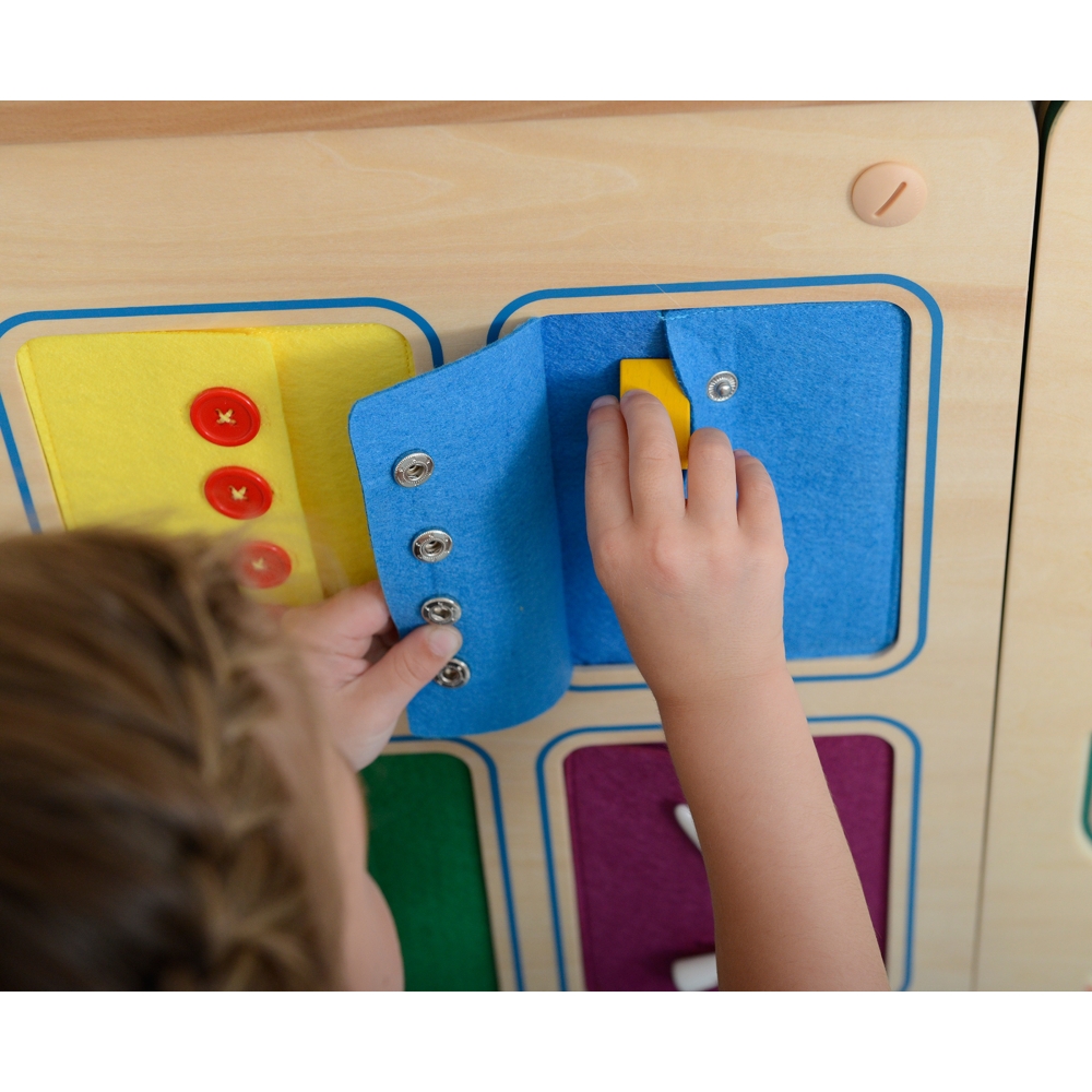 Sieninė lenta MASTERKIDZ Atidarymo ir uždarymo užtrauktukai Mygtukai Montessori-Žaislai, Lavinamieji žaislai, Veiklos centrai-e-
