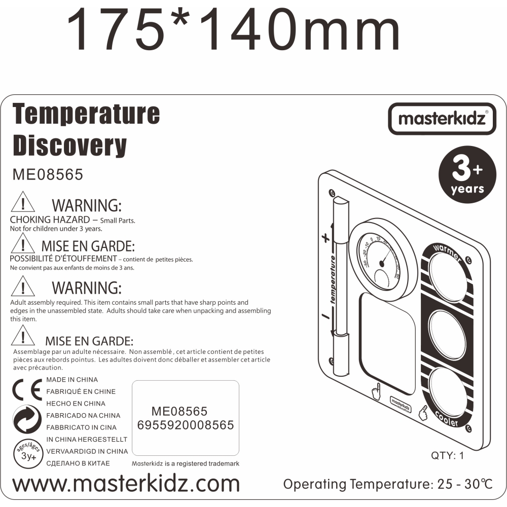 Mokomoji sieninė lenta MASTERKIDZ Science of Temperature Flex