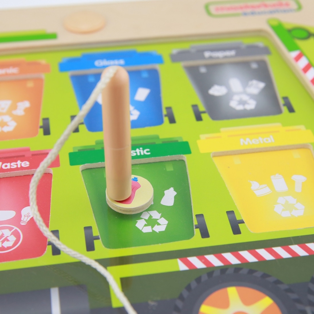 Atliekų rūšiavimo magnetinė lenta MASTERKIDZ Montessori perdirbimo sunkvežimis-Žaislai, Lavinamieji žaislai, Veiklos centrai-e-v