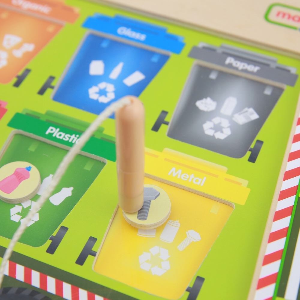 Atliekų rūšiavimo magnetinė lenta MASTERKIDZ Montessori perdirbimo sunkvežimis-Žaislai, Lavinamieji žaislai, Veiklos centrai-e-v