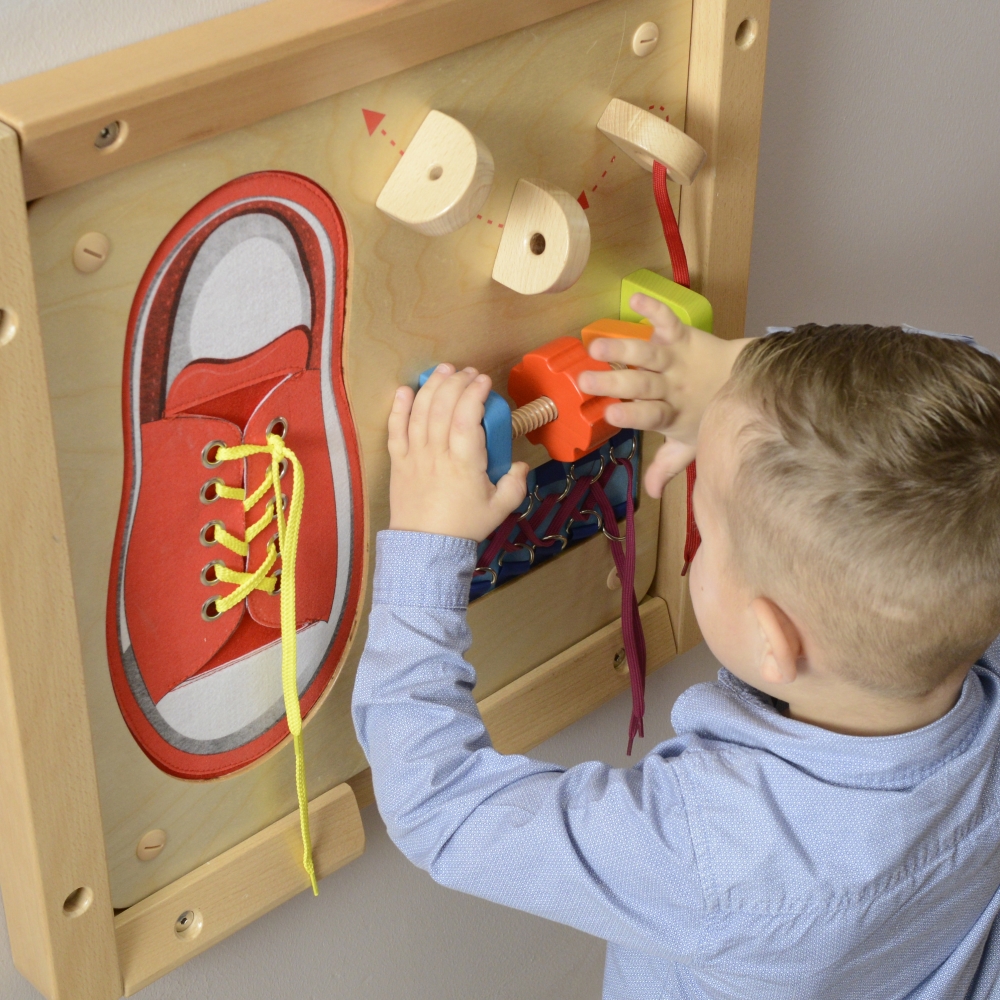 Mokomoji lenta MASTERKIDZ Montessori užrišimo užduotis, skirta rankų judrumui lavinti-Žaislai, Lavinamieji žaislai, Veiklos cent