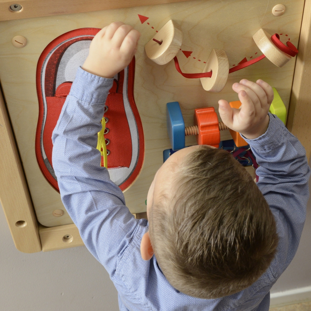 Mokomoji lenta MASTERKIDZ Montessori užrišimo užduotis, skirta rankų judrumui lavinti-Žaislai, Lavinamieji žaislai, Veiklos cent