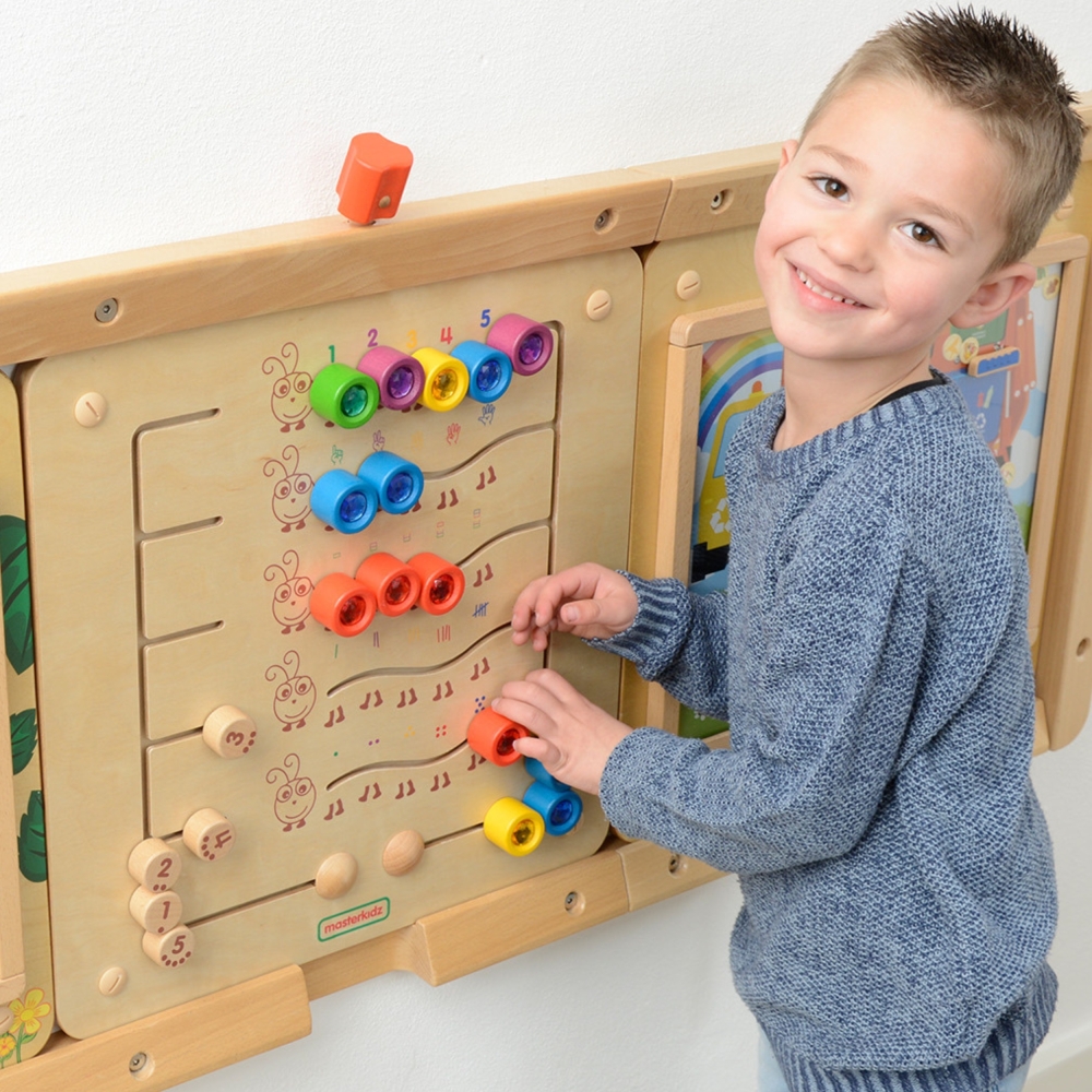 Mokomoji sieninė lenta MASTERKIDZ Spalvoti vikšrai mokosi skaičių ir kiekybės Montessori