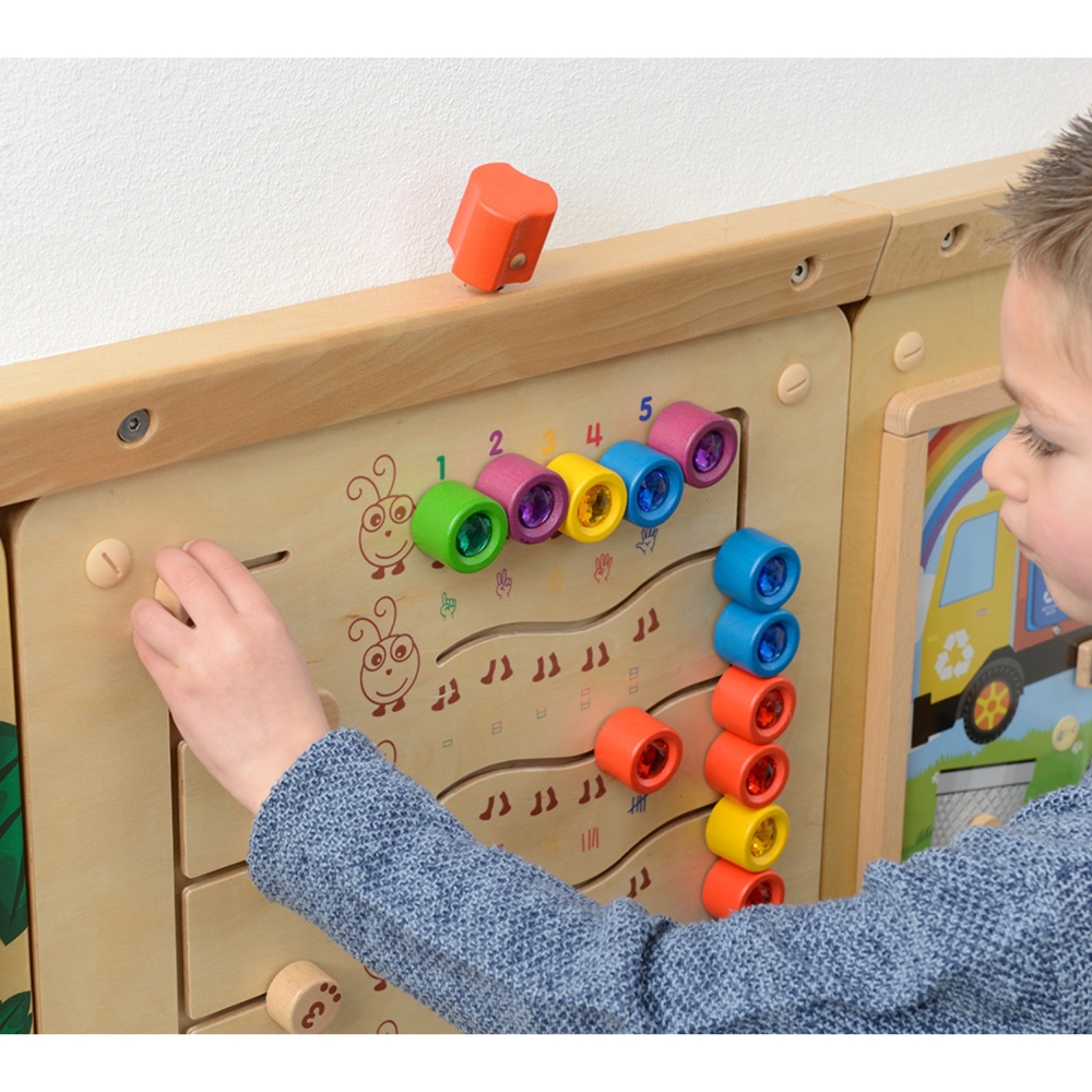 Mokomoji sieninė lenta MASTERKIDZ Spalvoti vikšrai mokosi skaičių ir kiekybės Montessori