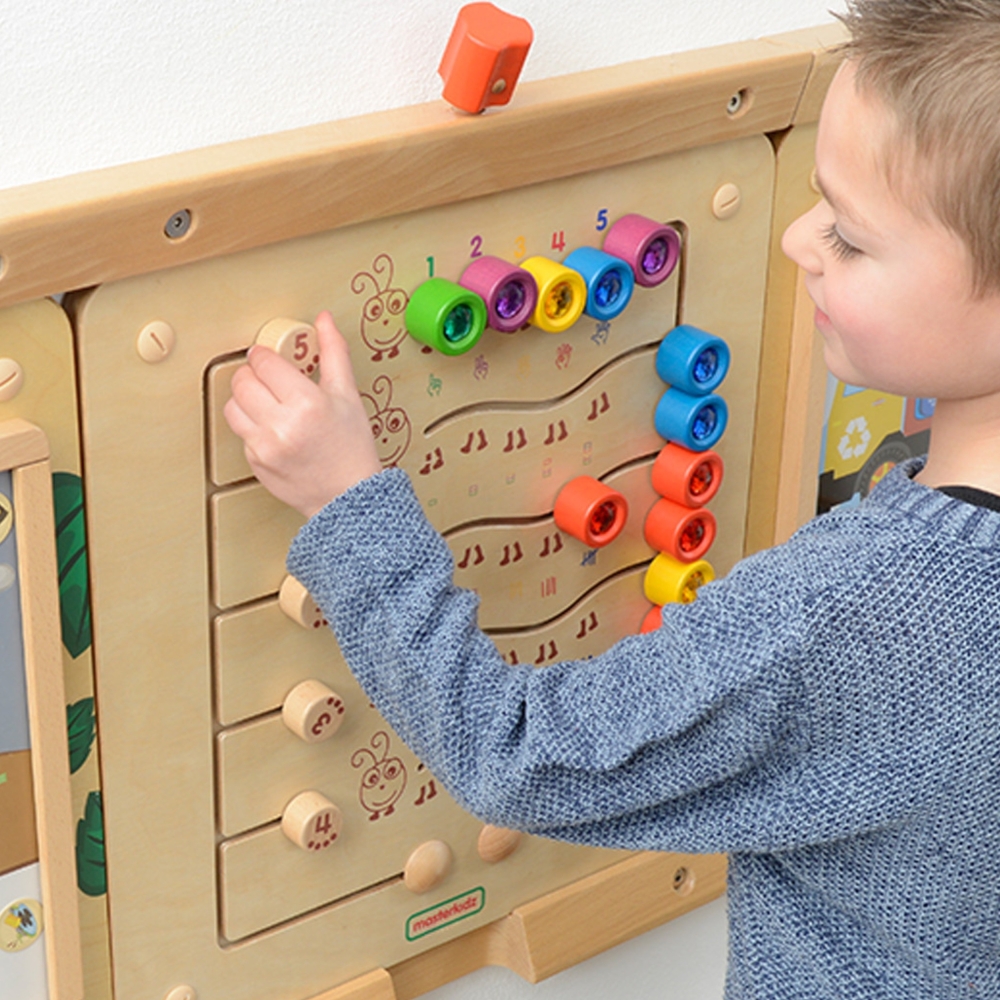 Mokomoji sieninė lenta MASTERKIDZ Spalvoti vikšrai mokosi skaičių ir kiekybės Montessori