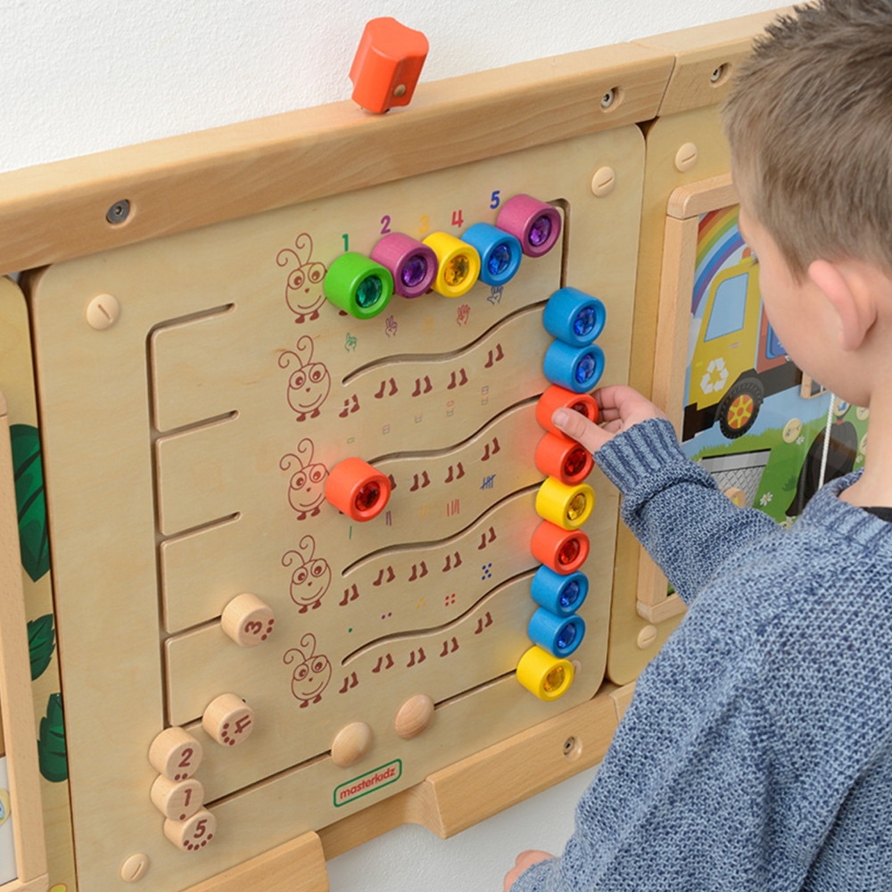 Mokomoji sieninė lenta MASTERKIDZ Spalvoti vikšrai mokosi skaičių ir kiekybės Montessori