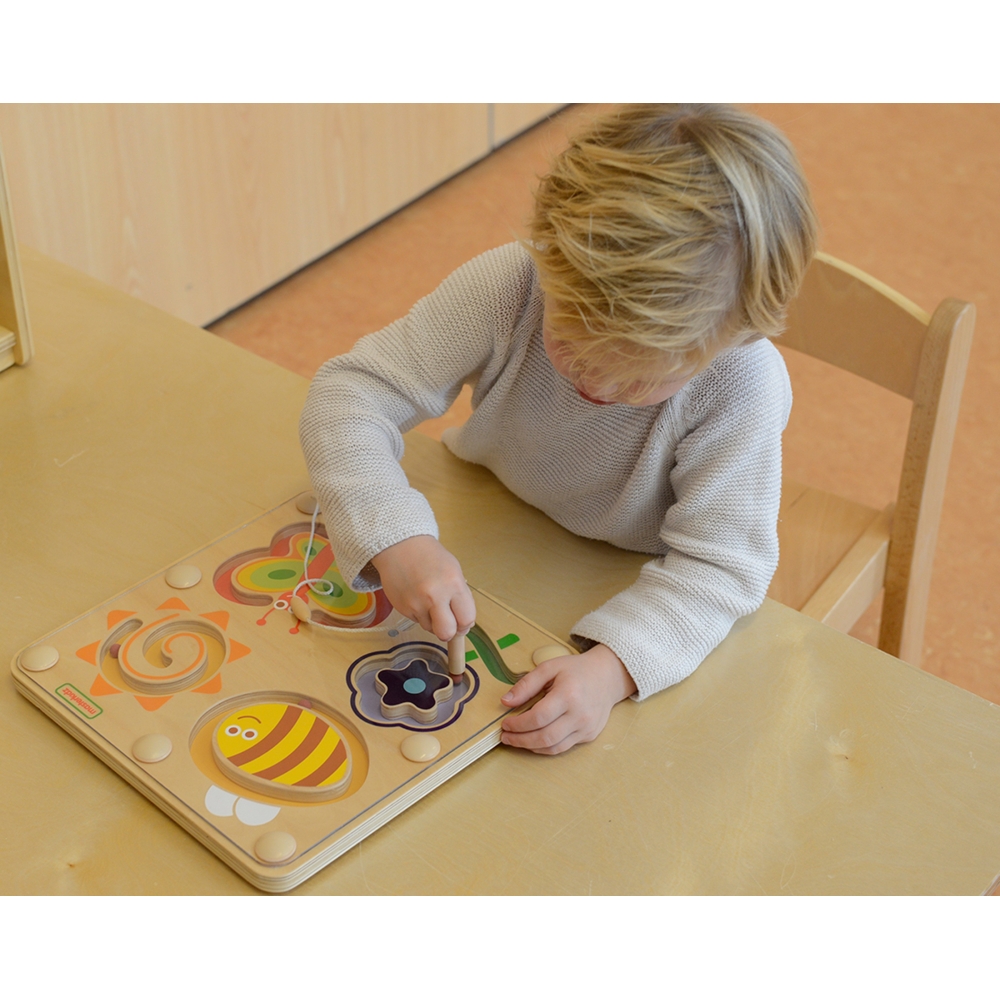 Medinė lenta MASTERKIDZ Magnetinis labirintas: vabzdžių pasaulis-Žaislai, Lavinamieji žaislai, Veiklos centrai-e-vaikas